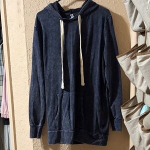 Stylish Charcoal Hoodie with Cream Accents